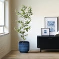 thumbnail image 4 of LuxenHome 12" Dia Large Ceramic Planter Pots for Plants, Teal Blue Glazed Round Planter with Drainage, 4 of 8