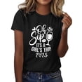 thumbnail image 2 of Tittly T Shirts for Women Spring Tops for Women Girl's Trip 2025 T Shirt Women's Fashion Round Neck Casual Short Sleeves Graphic Tees Tshirts Shirts Black L, 2 of 5