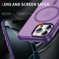 thumbnail image 3 of TECH CIRCLE Magnetic Phone Case for iPhone 16 Pro (2024 Release) 6.3", Compatible with MagSafe, Woven Texture Translucent Back Cover, Shockprooof Protective Lightweight Slim Case, Purple, 3 of 9