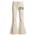 thumbnail image 4 of Landzoo Girls Flared Pants Bowknot Graphic Slim Fit High Waisted Fall Casual Kid Girls Trousers, 4 of 4