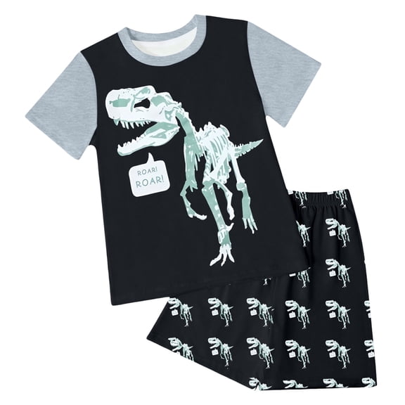 Gerichy Baby Boy Summer Clothes 12 18 24 Month 3T 4T 5T Toddler Boys Outfits Dinosuar Set Short Sleeve Cartoon Printed T Shirt Tops Shorts Outfits T Shirt Tops Shorts Child Kids 2PC Summer Set