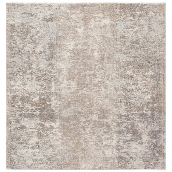 SAFAVIEH Madison Flowers Vintage Abstract Area Rug, Grey/Beige, 8' x 8' Square
