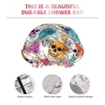 thumbnail image 5 of Kdxio Skulls and Roses Print Shower Cap for Women,Elastic and Reusable,Double Waterproof Layers Bathing Hat, 5 of 9