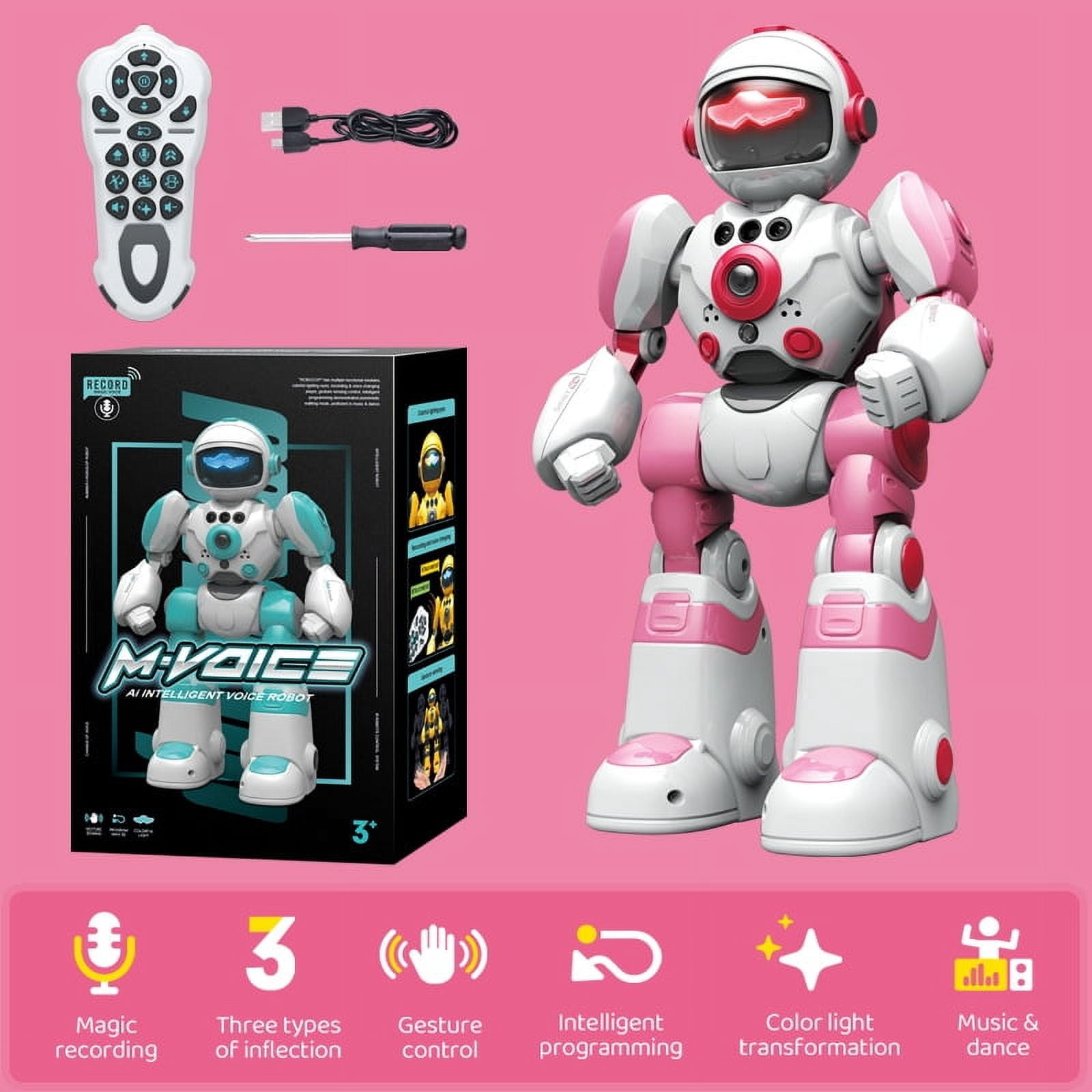 Remote Control Robot Singing Dancing Programmable with Infrared Gesture,Gifts for Kids Age Group 3 -8 Red