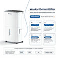 thumbnail image 6 of Waykar 80 Pint Dehumidifier, Auto Defrost for Cold Weather, Basement, Crawl Space, RV & Clothes Drying, 5,000 Sq Ft(25 Pint DOE), 6 of 14