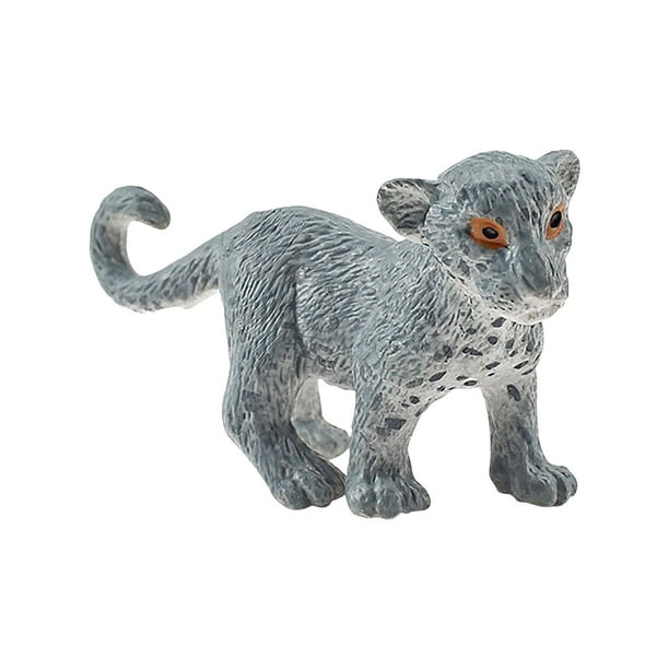 Fiudx Liquidación de ofertas flash Simulación colorida de animales de leopardo de las nieves y adornos modelo de traje de animales pequeños