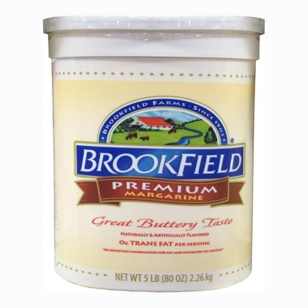 Brookfield Premium Margarine, 80 oz Tub, Great Buttery Taste, Cholesterol-Free