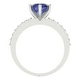 thumbnail image 4 of Clara Pucci 14K White Gold 1.71ct Tanzanite Solitaire with Accents Ring, 4 of 8
