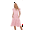 Pink, variant on Womens Summer Dress Ruffle Sleeve V Neck Midi Dresses Pink M