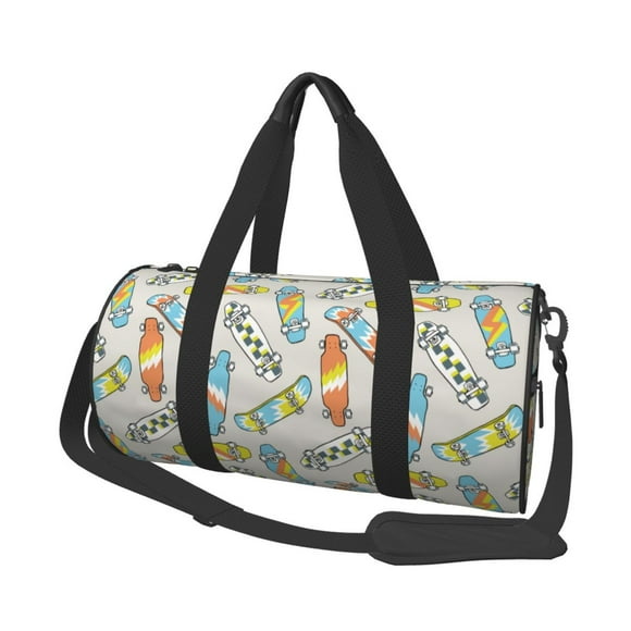 Naloa Skateboard Print Gym Bag for Women & Men,Sports Travel Duffel Bag,Carry On Weekender Bag for Airplane,Workout Overnight Backpack for Travel