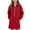 Red, variant on BFHHYA Girls Longline Hooded Sweatshirt Dress Half-Zip Fleece-Lined Hoodie Long Sleeve Pullover for School Daily Wear & Weekend Outings (4-15Y)
