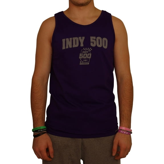 Indy 500 Mens Logo Print Tank Top, Purple, Medium