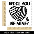 thumbnail image 2 of Wool Will You Be Mine Heart Yarn Love Valentine's Day Self-Inking Rubber Stamp Ink Stamper - Blue Ink - Large 1-1/2 Inch, 2 of 7