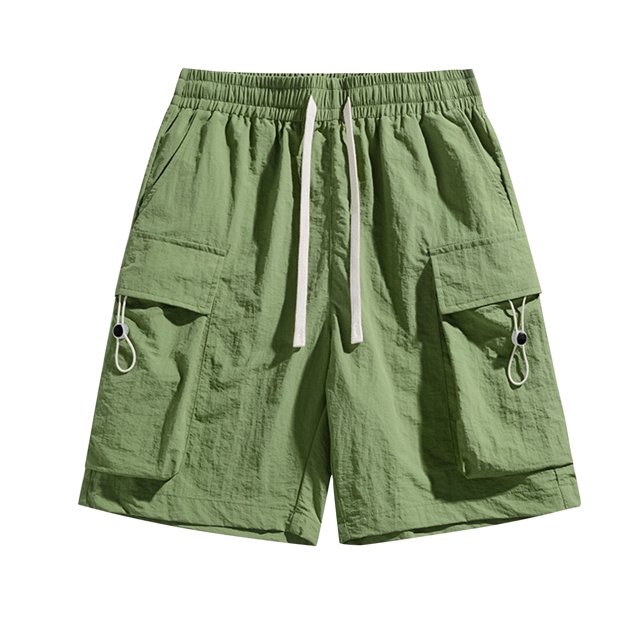 pstuiky Pantalones cortos deportivos para hombre, Pantalones cortos casuales de cintura elástica de color sólido a la moda para hombre Pantalones cortos de entrenamiento