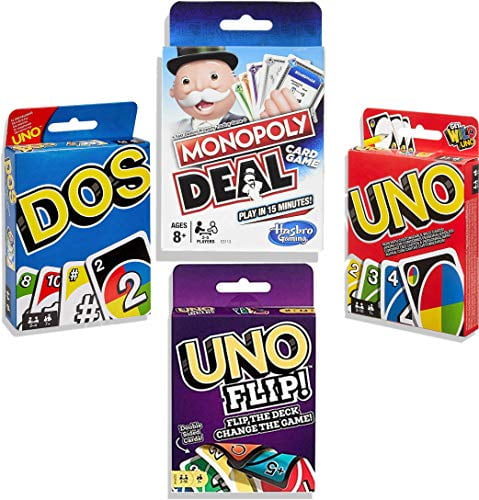 monopoly deal classic uno uno dos uno flip 4 card