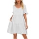 thumbnail image 2 of Vestido de Muñeca con Cuello en V Fiudx de Verano para mujer Plisado Tres Capas Color sólido, 2 of 6