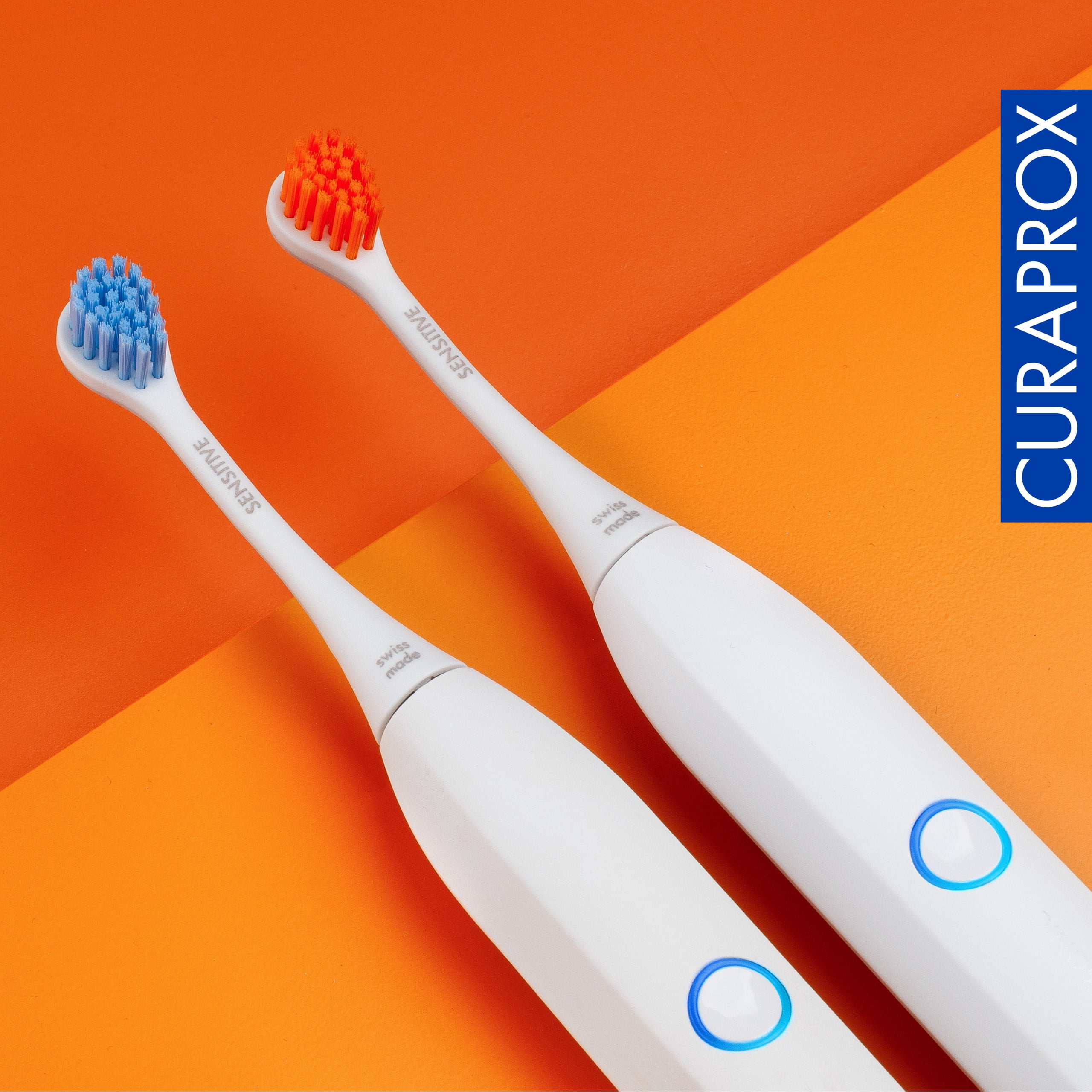 Curaprox Hydrosonic Brush Head Sensitive blue/orange, 2 pcs