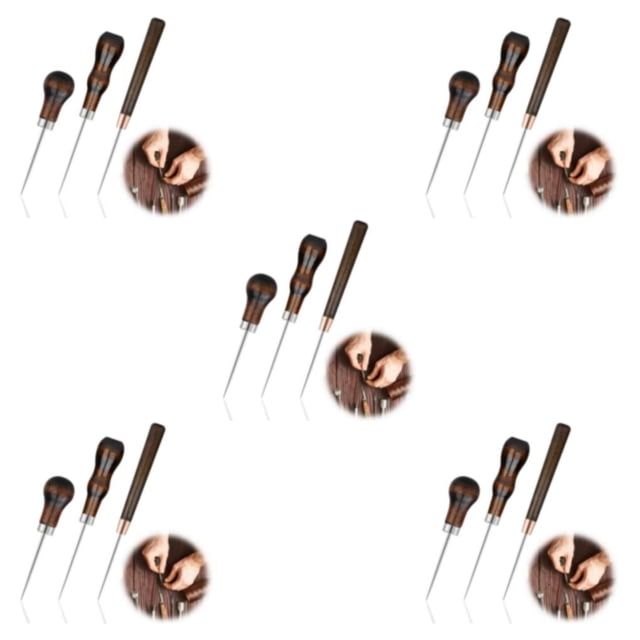 bedienty 3piece Sharp And Efficient Awl Tool For Sewing And Stitching Durable Stainless Steel Leather Craft 5Set