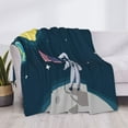thumbnail image 3 of Naloa Astronaut With USA Flag Flannel Blankets - Thick and Warm Blanket for Winter, Soft Fuzzy Plush King Blanket for All Seasons80"x60", 3 of 6