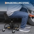 thumbnail image 4 of Towallmark 15.7"-20.5" Rolling Shop Stool,&nbsp;300LB Capacity Heavy Duty Mechanic Seat With Tool Tray, 3 Inch Locking Swivel Wheels, Adjustable Height, Soft Cushion, Black, 4 of 5