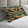 thumbnail image 2 of Ambesonne Lake Quilted Pillowcover, Mountain Landscape Mid Century, 36" x 20", Orange Almond Green, 2 of 2