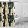 thumbnail image 2 of Coolnut Abstract Striped Wavy Colorful Shower Curtain Bathroom Decor Watercolor Shower Curtain Sets Fabric Cloth Bathroom Curtains with Hooks 72x72 Inch, 2 of 5