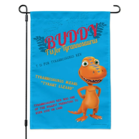 Dinosaur Train Buddy T is for Tyrannosaurus T-Rex Garden Yard Flag