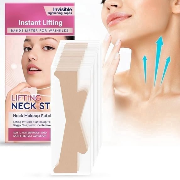 2-PACK Neck Wrinkle Patches, High Elastic Neck Strips - Instant Neck Firm Tape for Lifting Loose Skin, Improve Neck Fine Lines & Wrinkles, 20PCS