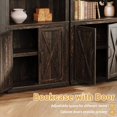 thumbnail image 3 of EDTara Classic MDF Bookcase with 2 Doors - 24.41'' & 31.5'' in Width Vintage Storage Cabinet, Rustic Grey Bookshelf for Living Room, Library & Office Display, 3 of 9