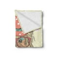 thumbnail image 2 of Yorkie Soft Flannel Fleece Throw Blanket, Be Portrait of an Dog Earrings Necklace Glasses Hat Makeup, Cozy Plush for Indoor and Outdoor Use, 50" x 70", Pale Brown Coral, by Ambesonne, 2 of 5