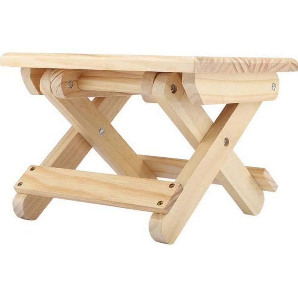 Square Bench Solid Wood Small Folding Bench Country Bench Ergonomic