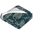 thumbnail image 2 of Bixox Fleece Blanket Fish Style Pattern Super Soft Double-Sided Microfiber Flannel Blanket for Sofa, Bed, Couch,Suitable for All Seasons - 80"x60", 2 of 5