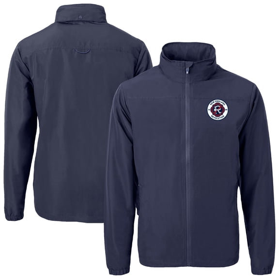 Men's Cutter & Buck Navy New England Revolution Charter Eco Recycled Full-Zip Jacket