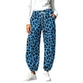 thumbnail image 2 of Womens Sweatpants, Women's Leopard Print Sweatpants Drawstring Waist Joggers with Pockets Baggy Barrel Leg Lounge Pants, 2 of 4