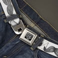 thumbnail image 2 of Buckle-Down Belt, Seatbelt Buckle Belt, Mustaches White Sketch, Youth 22 to 32 Inches, 2 of 9