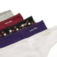 thumbnail image 4 of Calvin Klein Women's 5-Pack Cotton Form Thong, Rebellious \ Twinkle Black,XS - US, 4 of 4