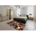 thumbnail image 4 of Ahgly Company Indoor Rectangle Contemporary Red Abstract Area Rugs, 6' x 9', 4 of 6
