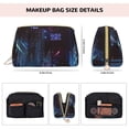 thumbnail image 4 of Saiise Geometry Dash Print Makeup Bag PU Leather Travel Makeup Bag Organizer Makeup Pouch, Portable Cosmetic Bags for Women,Cute Make Up Bag for Travel Size Toiletries Accessories Brushes, 4 of 7