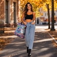 thumbnail image 3 of Halloween Quilted Tote Bag with Embroidery, Stylish Holiday Shoulder Purse for Women, Spooky Theme Daily Handbag for Fall Parties and Seasonal Outfits, 1Pack B, 3 of 6
