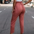 thumbnail image 6 of fartey Lightning Deals of Today Wide Leg Pants for Women 2024 High Paperbag Waist Solid Color Slim Trousers with Waist Tie Pockets Lounge Vacation Work Pants, 6 of 6