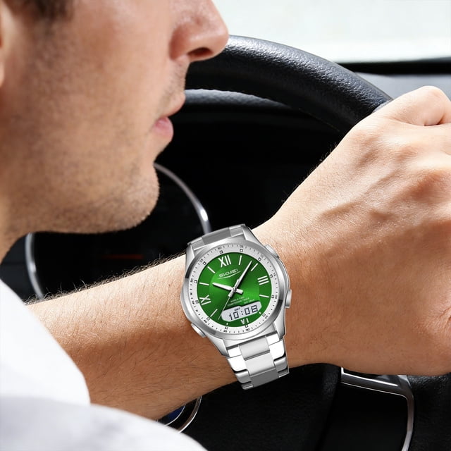 Reloj de cuarzo unisex con calendario – Reloj de pulsera de acero inoxidable resistente al agua para negocios, para hombres y mujeres, ideal para la oficina, reloj analógico de moda.