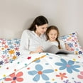 thumbnail image 5 of Feelyou Cartoon Spring Flower Full Size Comforter Sets, Cherry Blossoms Floral Bedding Comforter Set, Teens Kids Boys Girls Reversible Bedding Sets, Lightweight Room Decor, 3 Pieces, 5 of 8