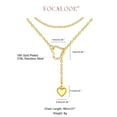 thumbnail image 5 of FOCALOOK Lariat Y Necklace Long Heart Necklace for Women Adjustable Gold Plated Jewelry Chain Drop Necklace, 5 of 8