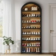 thumbnail image 3 of Tribesigns Shoe Storage Cabinet, 8-Tier Tall White Shoe Organizer Cabinet, Large Wooden Freestanding Shoe Rack for Closet Entryway (Black), 3 of 5