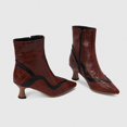 thumbnail image 3 of NECHOLOGY Botas Mujer Adulto Femenino Zapatos Botines para mujer Patrón de colores Otoño/Invierno Botas de mujer Cremallera lateral Botas Botines de moda para mujer (Red, 9), 3 of 7