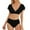 Black, variant on Daznico Women's High Waist Peplum Bikini - Stylish Solid Color Swimsuit for Beach & Pool,Size S