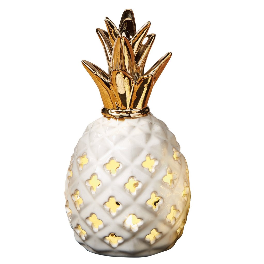 Large Ceramic Pineapple LED Lantern