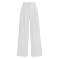 thumbnail image 4 of Lenpel Wide Leg Office Pants for Women Fashion High Waist Double Button Pleated Dress Trousers Casual Business Pants with Pockets, 4 of 7