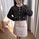 thumbnail image 1 of Suéter cárdigan de punto corto con cuello redondo y botones de perlas francesas para otoño e invierno, nuevo estilo suave, con hilo trenzado, abrigo para mujer, 1 of 5