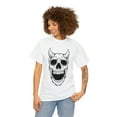 thumbnail image 3 of Halloween Horned Devil Monster Skull Unisex Cotton Short Sleeve T-Shirt, 3 of 4